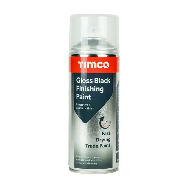 Timco Gloss Black Acrylic Finishing Paint, 380ml