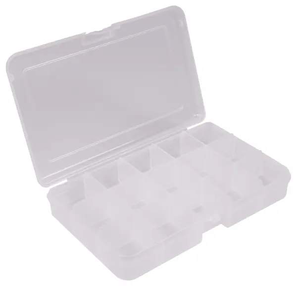 Raraion 15 Compartment Plastic Storage Box, 31mm x 165mm x 112mm