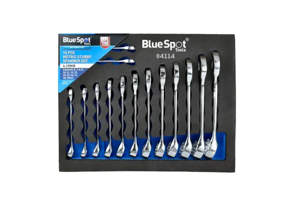 Blue Spot Tools 14ピース メトリック スタビースパナセット EVAフォーム収納 (6-19mm)