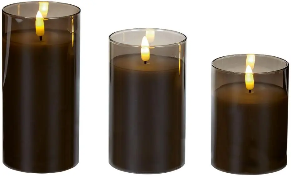 PREMIER - Verre teinté gris 15cm avec LED blanc chaud