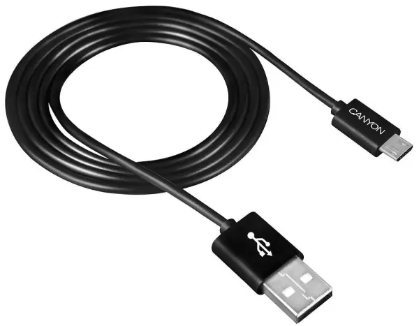Canyon USB to Micro USB Cable, 1m, Black, Charge & Sync
