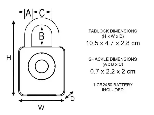 Master Lock Bluetooth® Indoor Padlock, 47mm Body