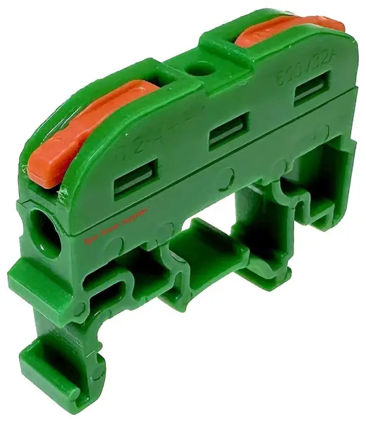Tiger Power 2 Conductor Through Terminal Block with Lever Locks - Green 24 600V 32A