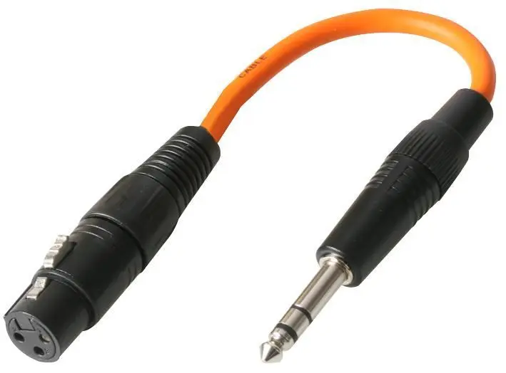 Pulse 3-Pins XLR naar 6.35mm Stereokabel Adapter, 23cm, Oranje