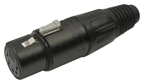 CLIFF FC6166 5-polige XLR-inlijnsocket, Zwart, Zinken behuizing