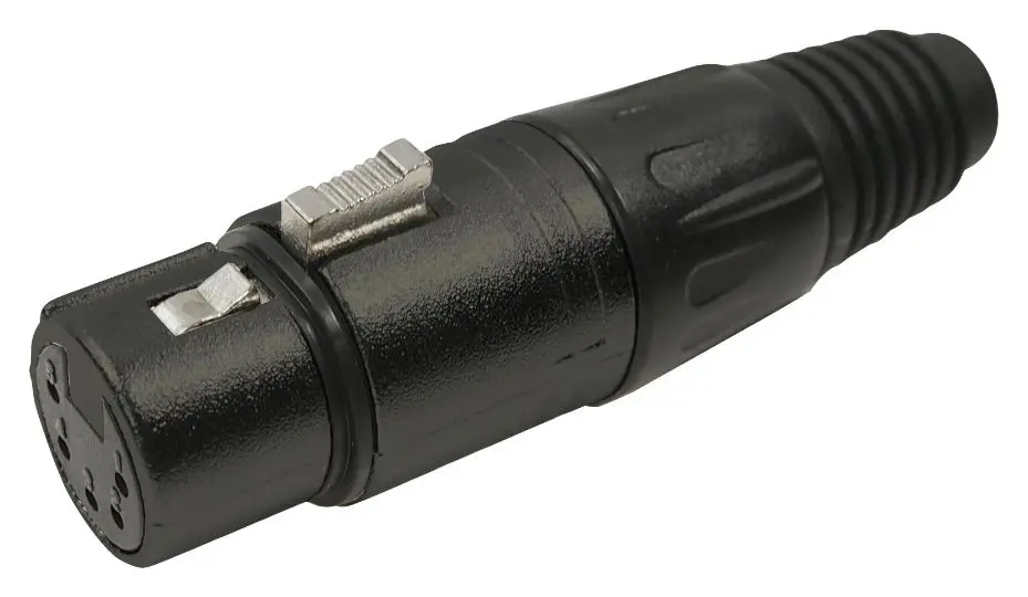 CLIFF FC6166 Soquete Inline XLR 5 Polos, Preto, Corpo em Zinco