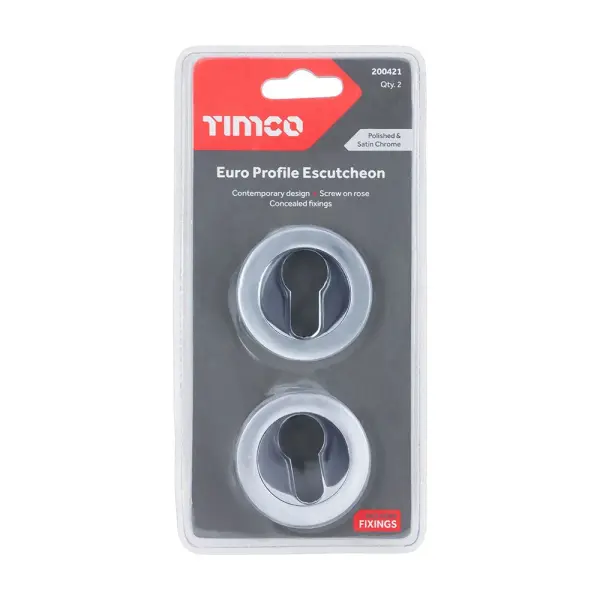 Timco Euro Pro Pelindung Kunci 51mm, Zinc (Polished/Satin Chrome)