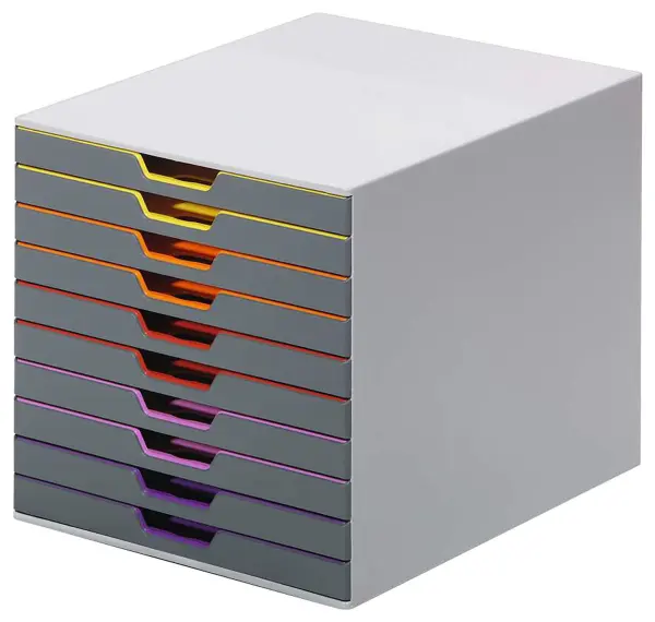 DURABLE VARICOLOR Ten Drawer Desktop Box, Anthracite