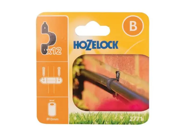 Hozelock Clipe de Parede 2771, UV Estável, 13mm (Pack de 12)