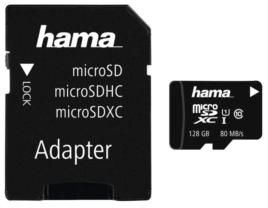 HAMA 128GB Class 10 MicroSDXC UHS-I Geheugenkaart, 80MB/s