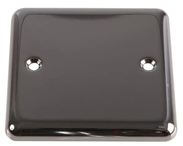 Volex 1 Gang Round Edge Blanking Plate, Black Nickel