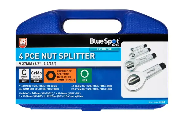 Blue Spot Tools - Jeu de 4 coupe-écrous (9-27mm / 3/8'' - 1 1/16'')