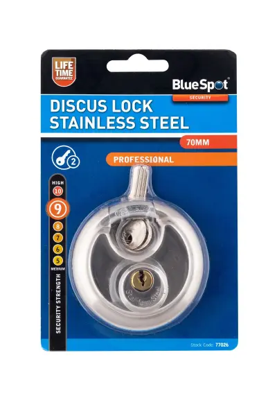 Blue Spot 70mm Stainless Steel Discus Padlock