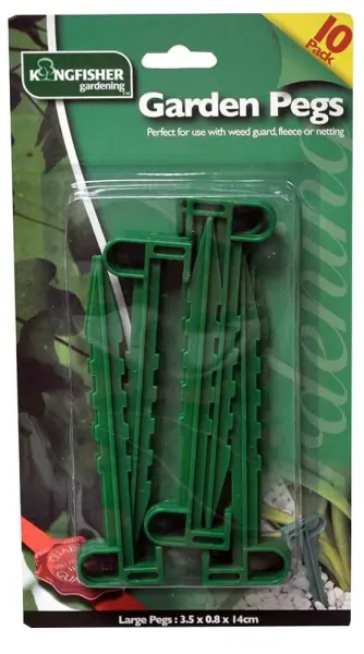 SHEDMATES Weed Control Fabric Plastic Garden Pegs, 15cm, 10 Pack