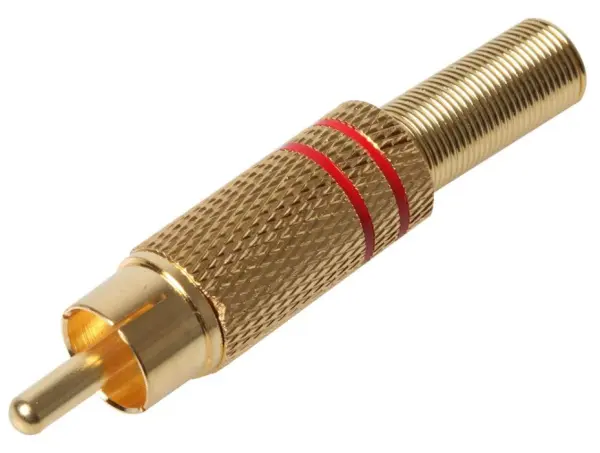 PRO SIGNAL Gold Phono Plug, Red, 3.2mm