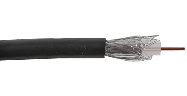 PRO POWER RG6U Satellite Coaxial Cable, Black PVC, 100m