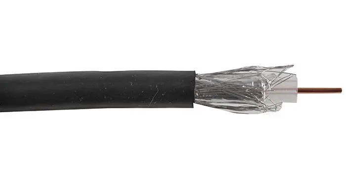 PRO POWER RG6U Satellite Coaxial Cable, Black PVC, 100m