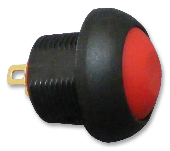 Multicomp Pro Push Button Switch, Momentary, SPST-NO, Red, 13.6mm