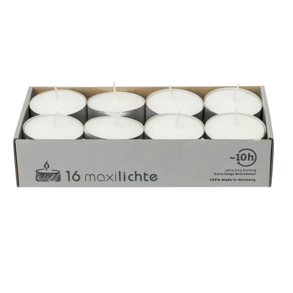 Wenzel - Bougies Maxilights, Brûlure 10h, Lot de 16