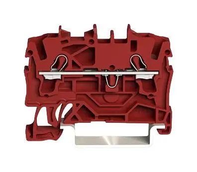 WAGO 2-Conductor Through Terminal Block, Push-In Cage Clamp, 35mm DIN Rail, 800 - Red