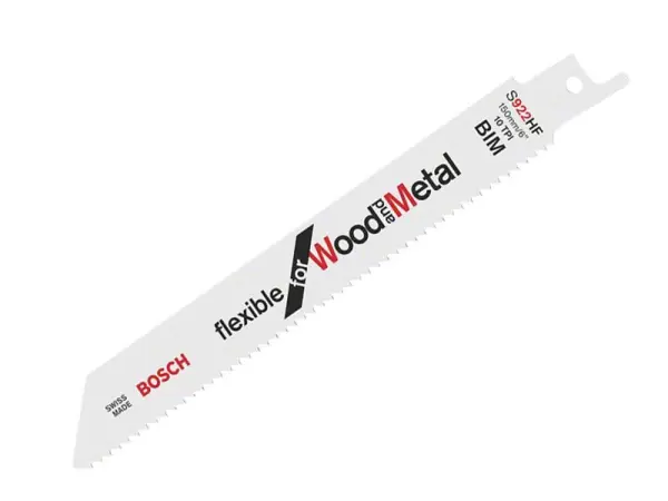 Bosch S 922 HF Flexible Blade for Wood & Metal, 150mm, 10 TPI (Pack of 5)
