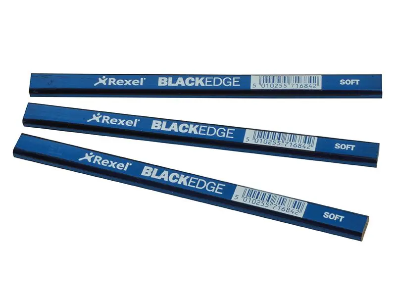 Blackedge Matite da Falegname, Morbide (Blu), Confezione da 12