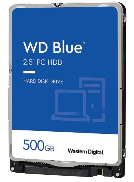 WD - WD Blue 2.5” Cakera Keras Dalaman SATA 6GB/s - 500GB, 128MB Cache, 5400RPM