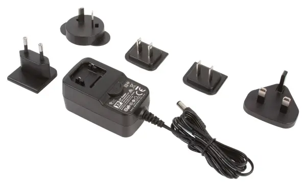 XP Power VER12 Series International Plug In Power Supply (Level VI) with 2.1mm/ - 12V 1A 12W