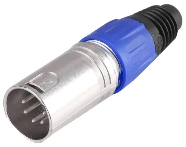 PRO SIGNAL 5-Pin XLR Plug, Blue, Cable Mount