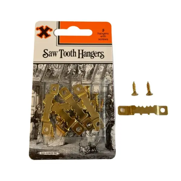 X Sawtooth Picture Hangers with Fixings, 5-Pack