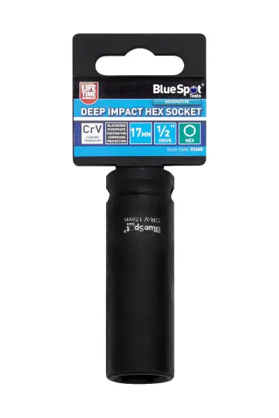 Blue Spot Tools 1/2英寸驱动深六角强力套筒 17mm