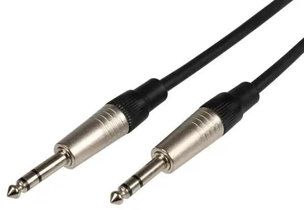 Citronic TRS Series 6.3mm Stereo Jack to Jack Lead, 1.5m, Black