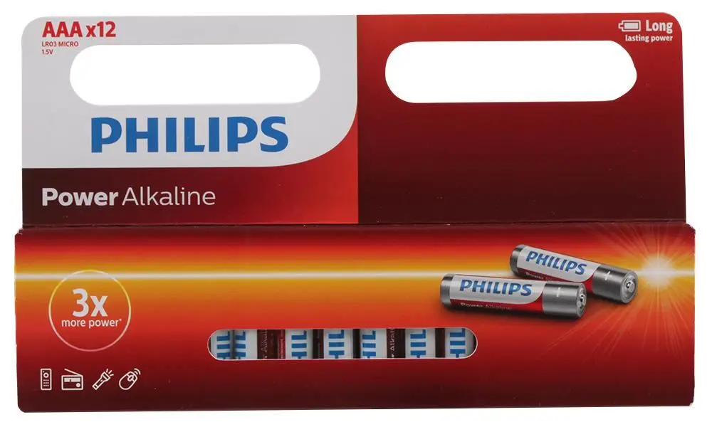 PHILIPS - Alkaline AAA-Batterien 12er Pack