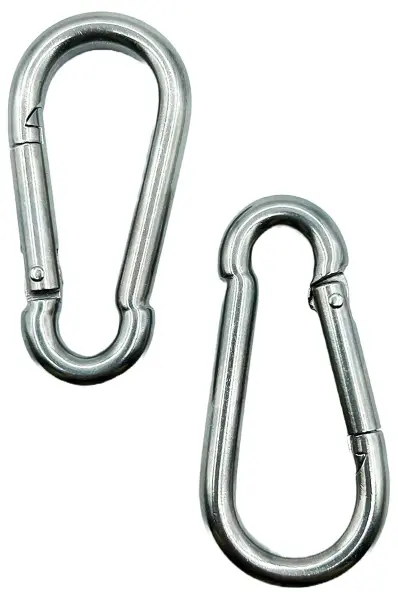 Rolson 7.5mm x 80mm Stainless Steel Snap Hooks, 2 Pack