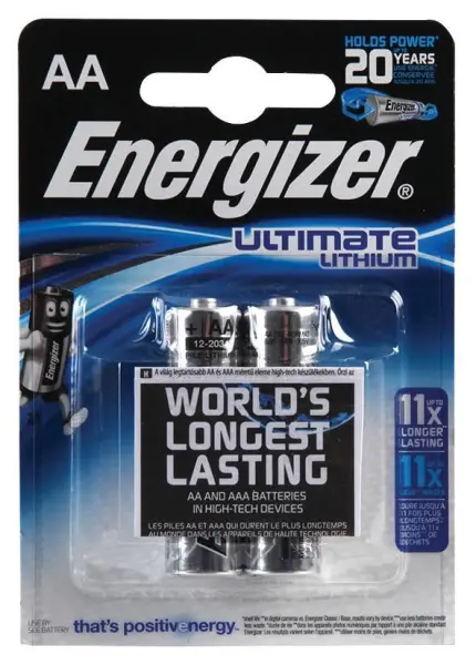 Energizer Batterie Ultimate Lithium AA, 1.5V, Confezione da 2