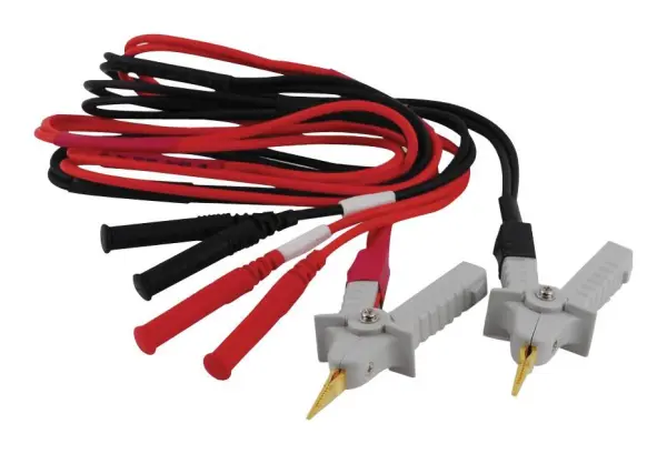 EXTECH INSTRUMENTS Kelvin Clip Test Leads Set, 4 Leads, Black/Red