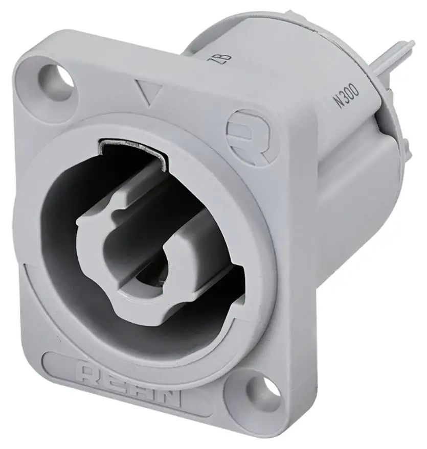 REAN Enchufe de Panel de 3 Polos, Gris, 16A, 250V