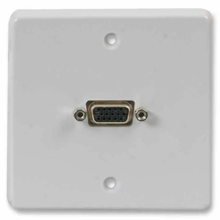 HiLo 1-Gang 15-Pin VGA Wall Plate - White