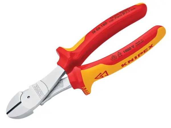 Alicates diagonales Knipex VDE alta palanca, 180mm