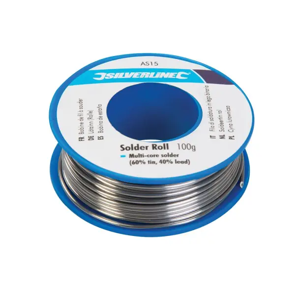 Silverline Rotolo di Stagno da Saldatura 60/40, 1mm, 100g