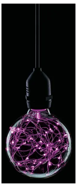 PRO-LITE 1.7W Star Effect LED Globe Bulb, G95, E27, Non-Dimmable - Magenta