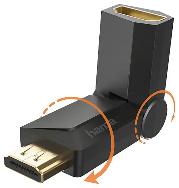 HAMA Extensor HDMI Giratório Compacto com Revestimento a Ouro