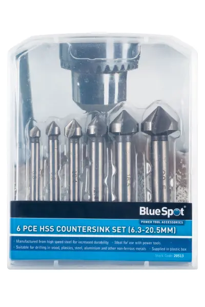 Blue Spot Tools 6-delige HSS Verzinkboor Set (6,3-20,5mm)