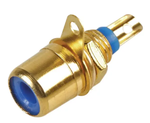 Prise RCA plaquée or PRO SIGNAL PS11537, Bleu, Paquet de 10