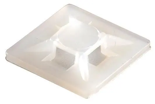 TY-ITS 19x19mm Self-Adhesive Cable Tie Mounts, Natural, 100 Pack