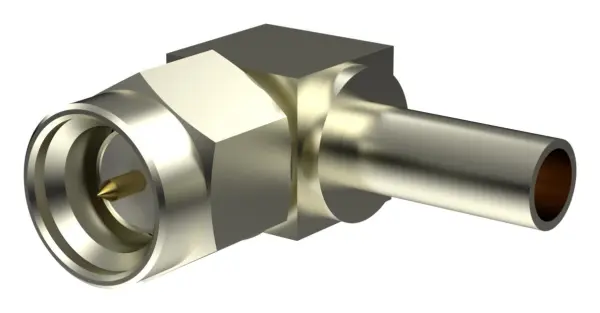 TAOGLAS SMA Male Right Angle Connector for RG174/RG316, Nickel Plated