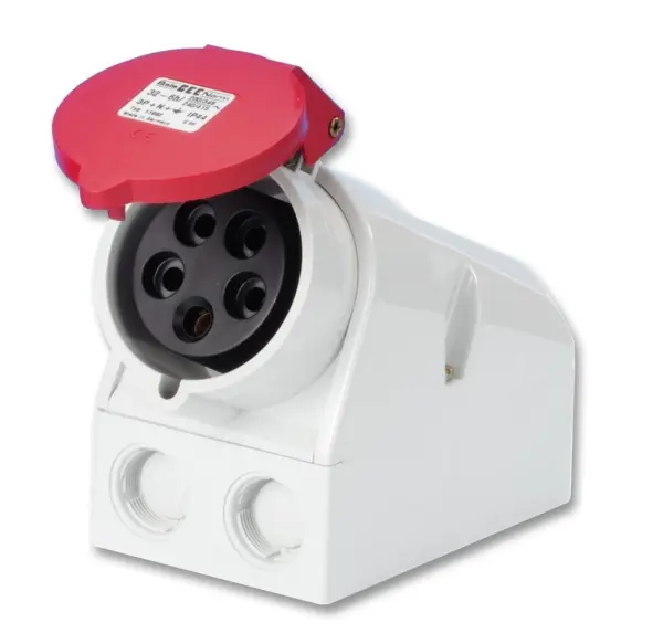 CEENORM 32A 415V Surface Mount CEE Socket, 3P+N+E, Red, IP44