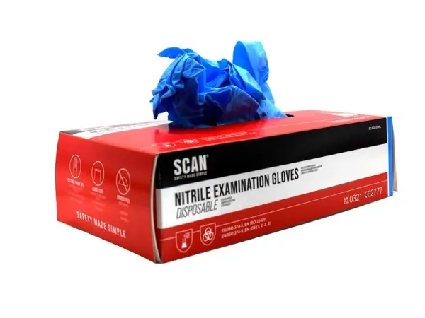 Scan Blue Nitrile Disposable Gloves XL (Box of 100)