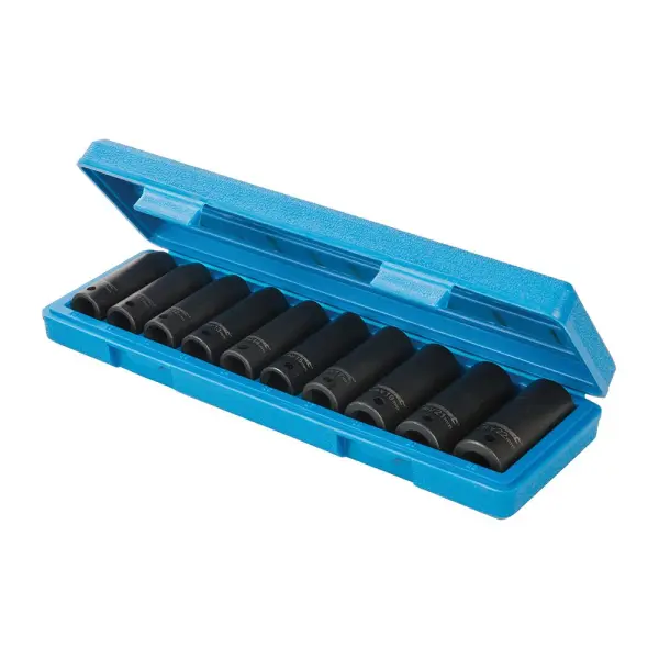 Silverline 1/2″ Drive Deep Impact Socket Set, 6-Point Metric, 10-22mm