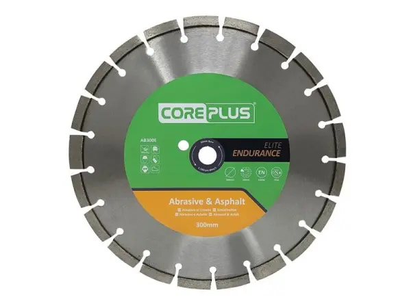 CorePlus AB300E Disco de Diamante para Materiais Abrasivos e Asfalto, 300mm
